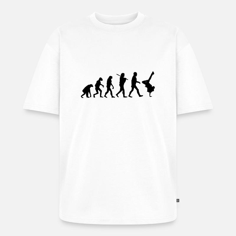 Evolution brakedance - Unisex Premium Oversized Bio T-Shirt - Weiß