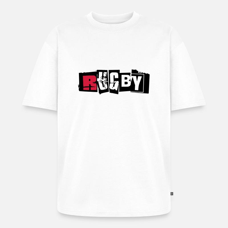 rugby 2 - Unisex Premium Oversized Organic T-Shirt - white