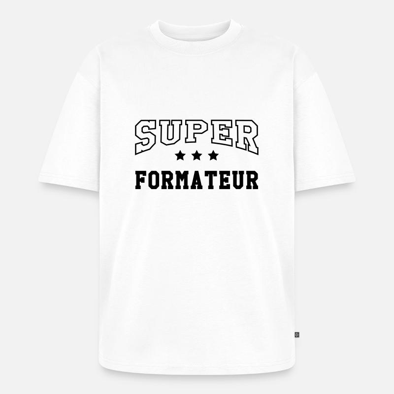 Ausbilder / Lehrer / Gestalter / trainer - Unisex Premium Oversized Bio T-Shirt - Weiß