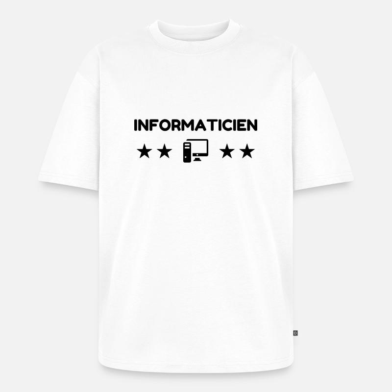 Computer / Informatiker / Aussenseiter / Ingenieur - Unisex Premium Oversized Bio T-Shirt - Weiß