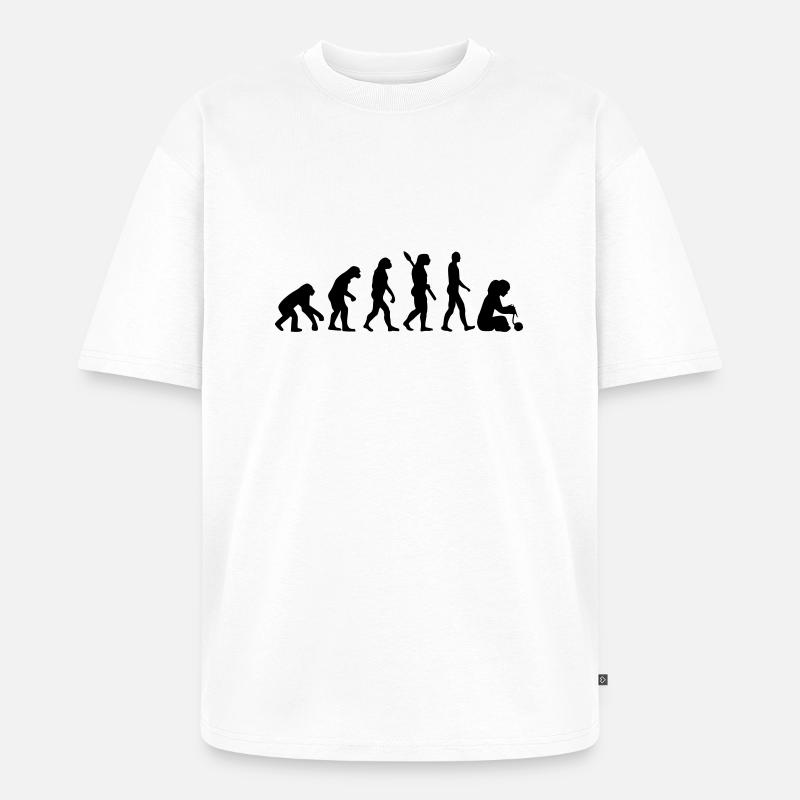 Evolution Tricoter - T-shirt Premium bio oversize Unisexe - blanc