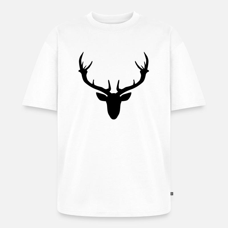 Geweih - Unisex Premium Oversized Bio T-Shirt - Weiß