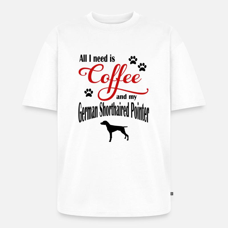 German Shorthaird Pointer - Unisex Premium Oversized Bio T-Shirt - Weiß