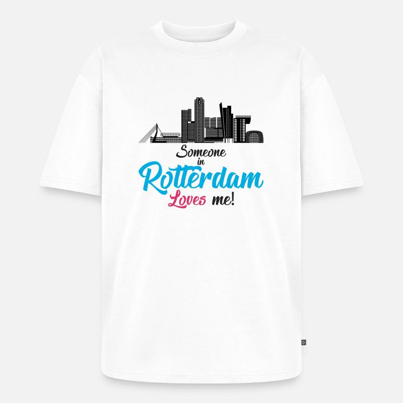 Rotterdam - Pays-Bas - Pays-Bas - Randstad - T-shirt Premium bio oversize Unisexe - blanc