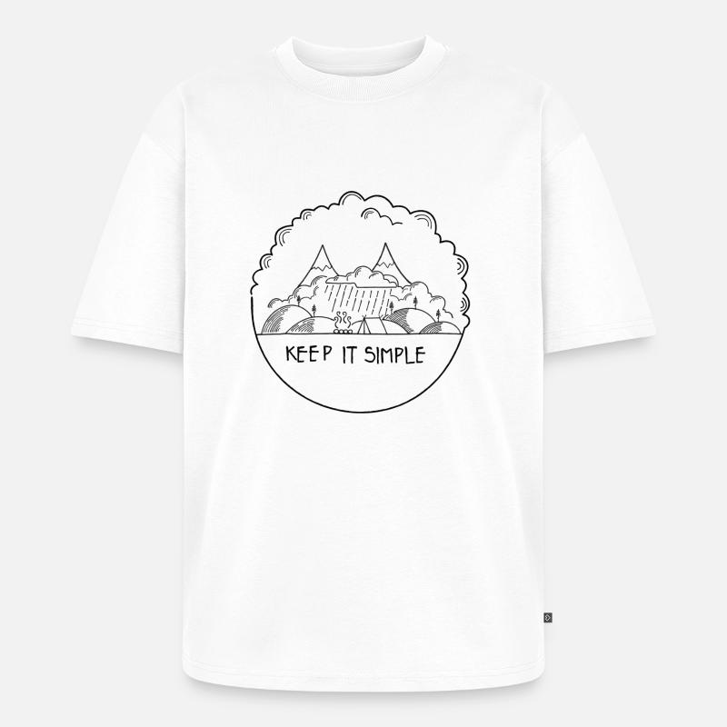 Keep it Simple Cloudy - Unisex Premium Oversized Bio T-Shirt - Weiß