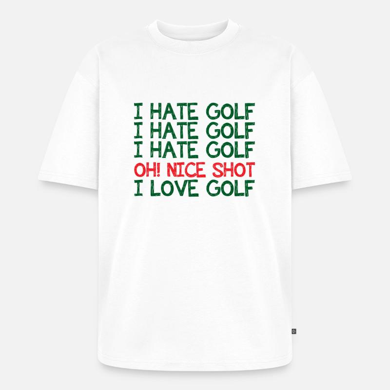 Golf Caddy Golf Course Putter Yardage Gift Tee - Unisex Premium Oversized Organic T-Shirt - white