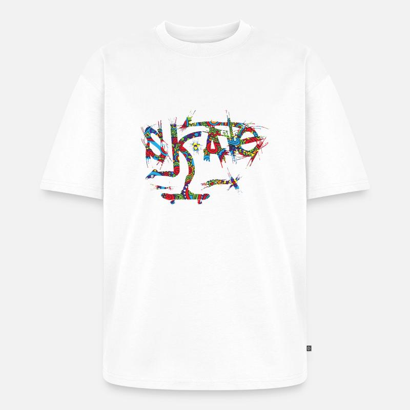 Schlittschuh - Unisex Premium Oversized Bio T-Shirt - Weiß