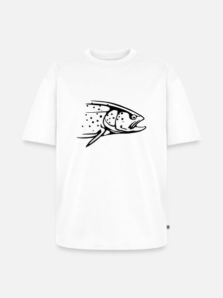truite - T-shirt Premium bio oversize Unisexe - blanc