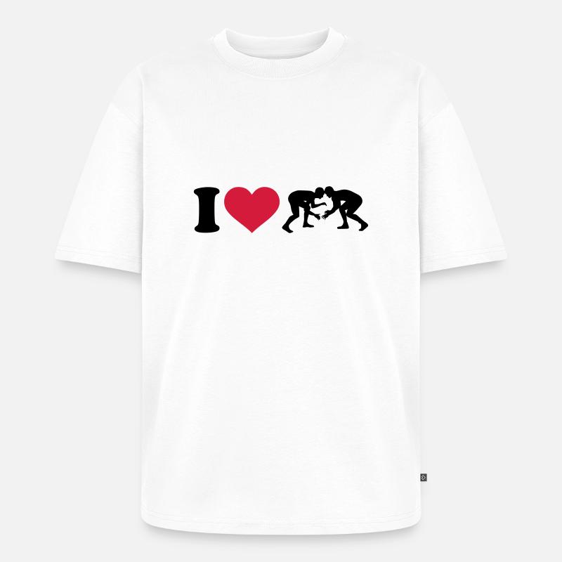 I love Lutte - T-shirt Premium bio oversize Unisexe - blanc