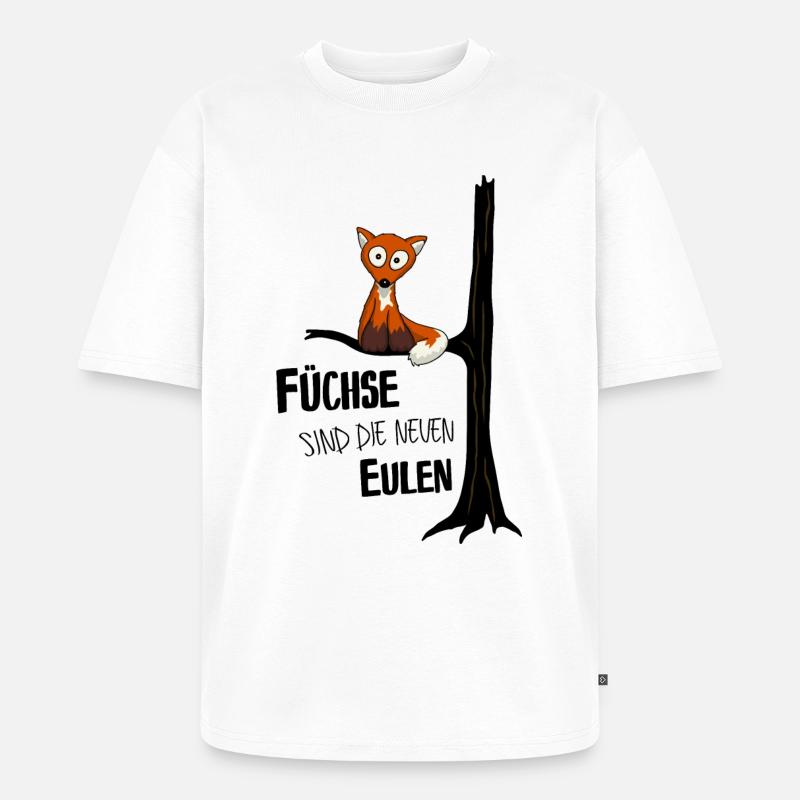 Fuchs wie Eule - Unisex Premium Oversized Bio T-Shirt - Weiß