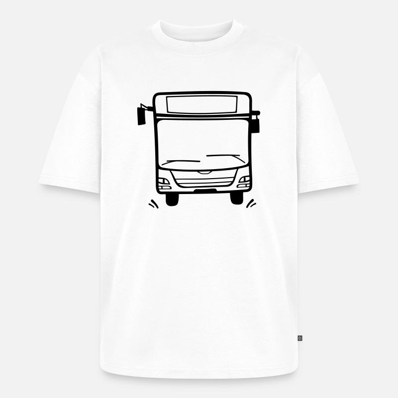 Linienbus ohne Text - Unisex Premium Oversized Bio T-Shirt - Weiß
