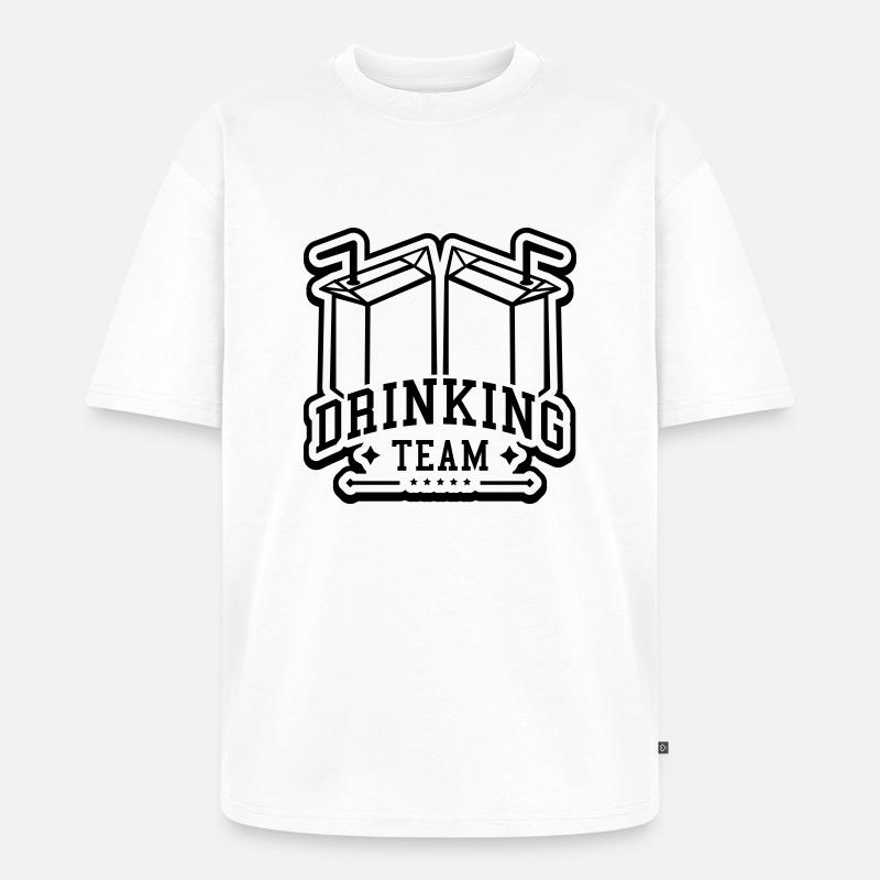 drinking_team_funny_pe1 - Unisex Premium Oversized Bio T-Shirt - Weiß