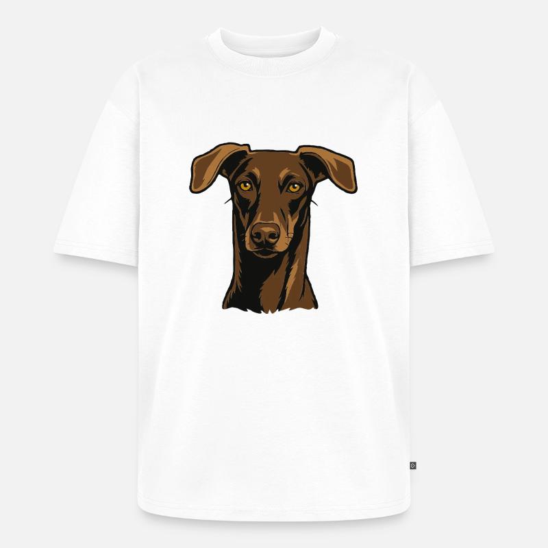 Stolzer Windhund – Edler Blick - Unisex Premium Oversized Bio T-Shirt - Weiß