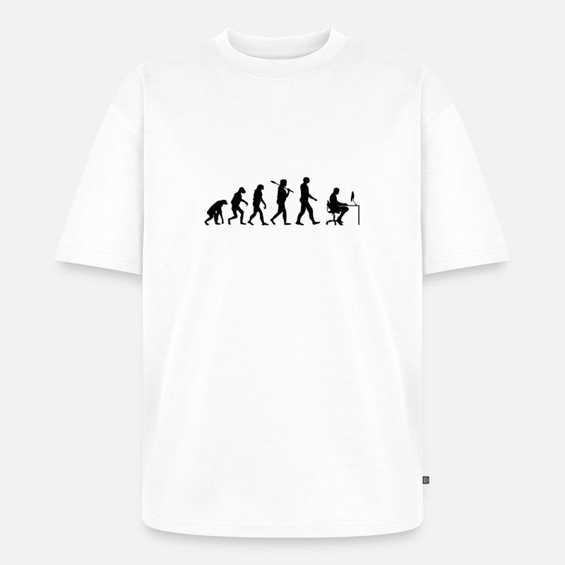 Programmer T-Shirt · Evolution · Computer Science - Unisex Premium Oversized Organic T-Shirt - white