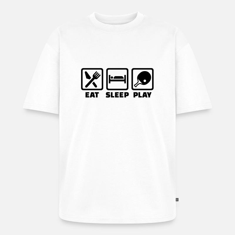Tischtennis - Unisex Premium Oversized Bio T-Shirt - Weiß