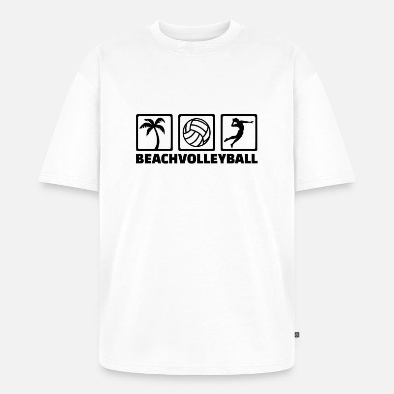 Beachvolleyball - Unisex Premium Oversized Bio T-Shirt - Weiß