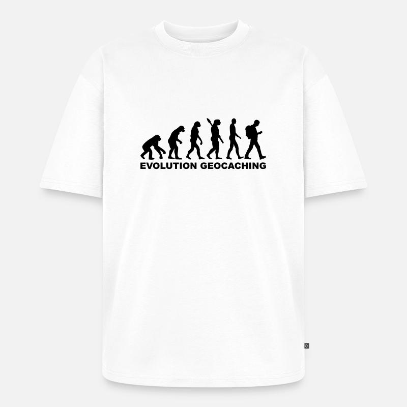 Evolution Geocaching - Unisex Premium Oversized Organic T-Shirt - white