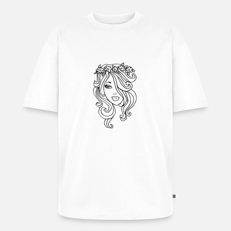 Blumendame - Unisex Premium Oversized Bio T-Shirt - Weiß