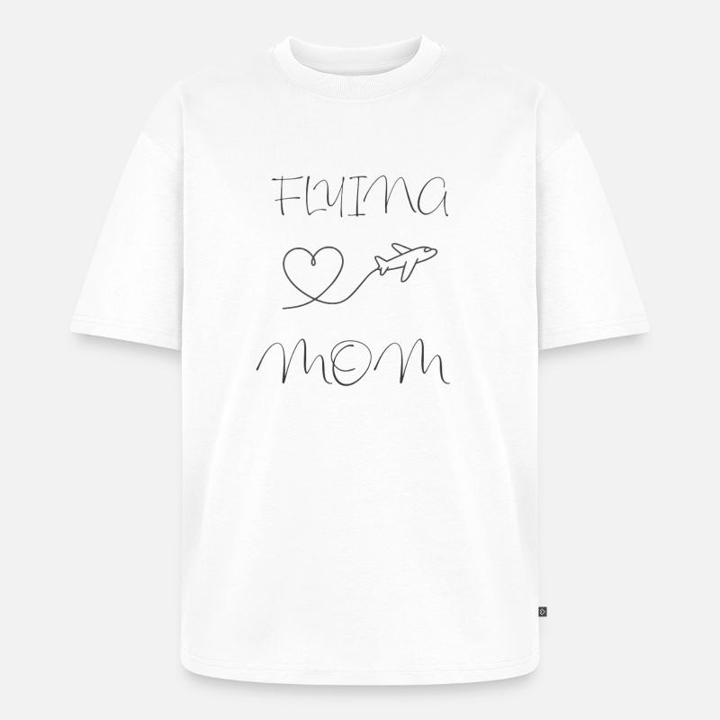 Flugbegleiter Mutter Geschenk  - Unisex Premium Oversized Bio T-Shirt - Weiß