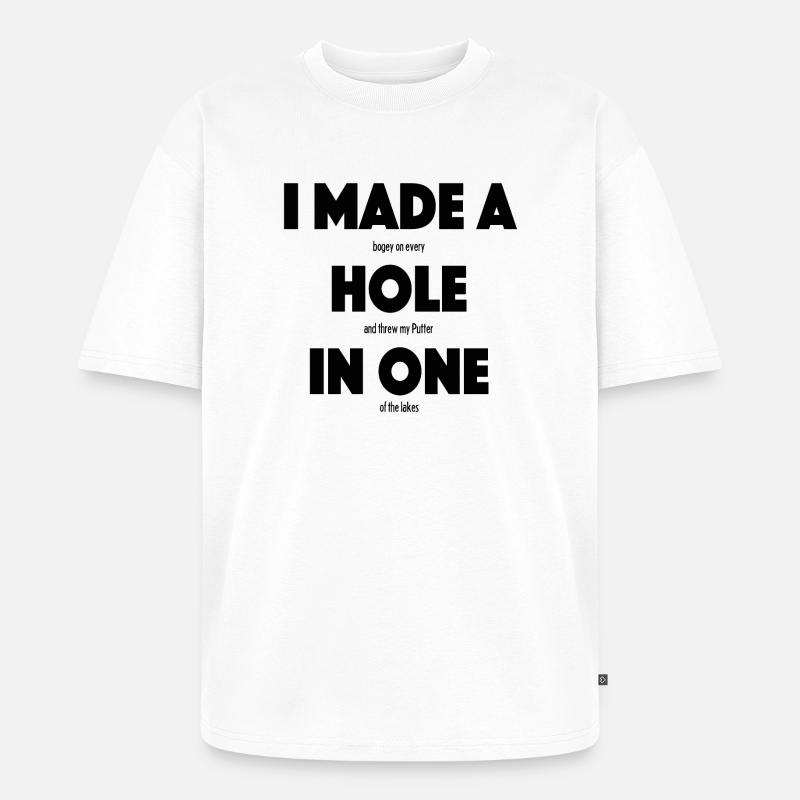 Disc golf, disc golf, golf, hole in one, funny - Unisex Premium Oversized Organic T-Shirt - white