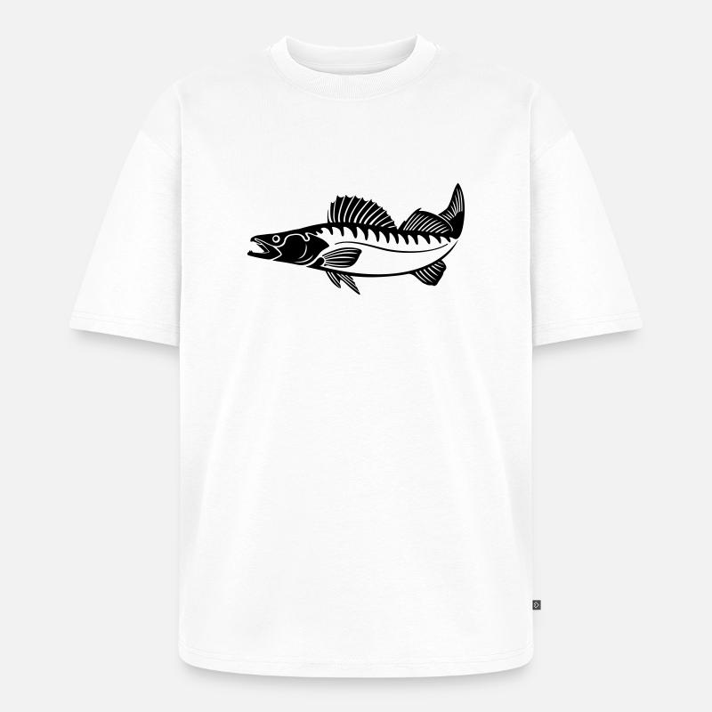 Zander (Pikeperch) - Unisex Premium Oversized Bio T-Shirt - Weiß