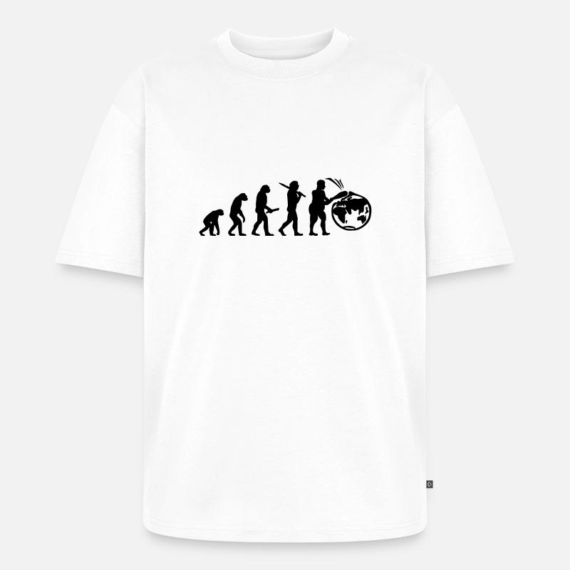 Evolution planete terre monde évolution - T-shirt Premium bio oversize Unisexe - blanc