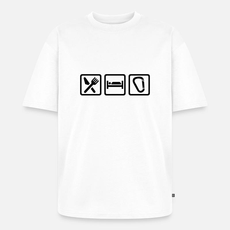 Klettern - Unisex Premium Oversized Bio T-Shirt - Weiß