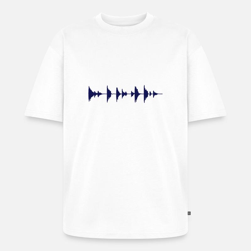 Waveform - Sample - Drumloop - T-shirt Premium bio oversize Unisexe - blanc