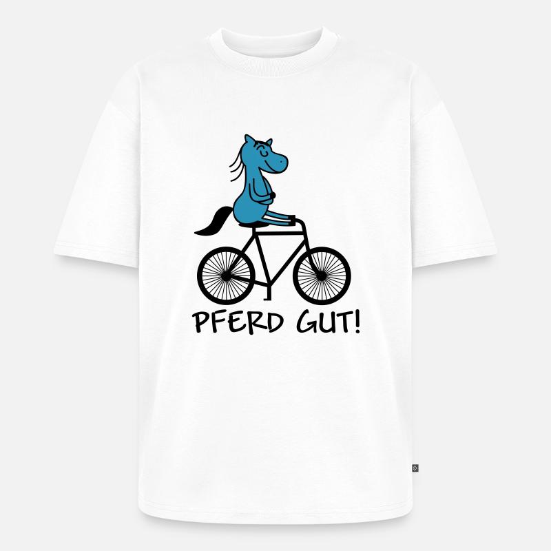 pferd gut - Unisex Premium Oversized Bio T-Shirt - Weiß