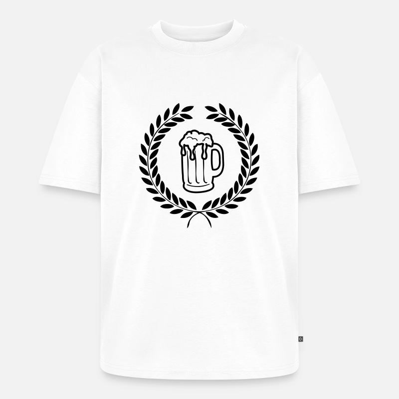 bier_01 - Unisex Premium Oversized Bio T-Shirt - Weiß