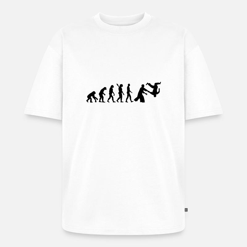 Evolution Aikido - T-shirt Premium bio oversize Unisexe - blanc