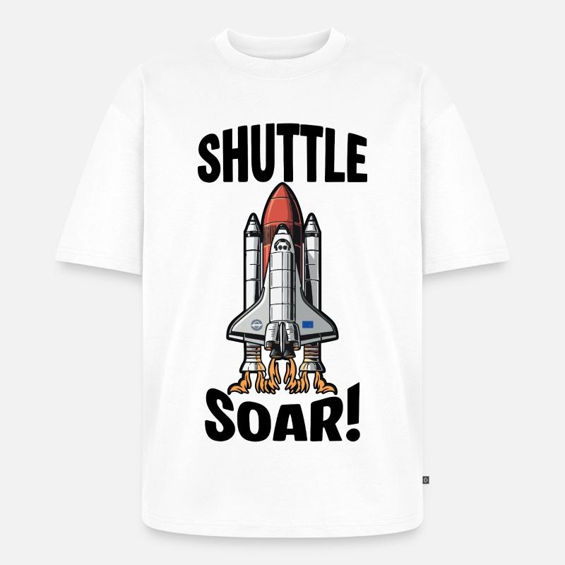 Start des Space Shuttle Soar - Unisex Premium Oversized Bio T-Shirt - Weiß