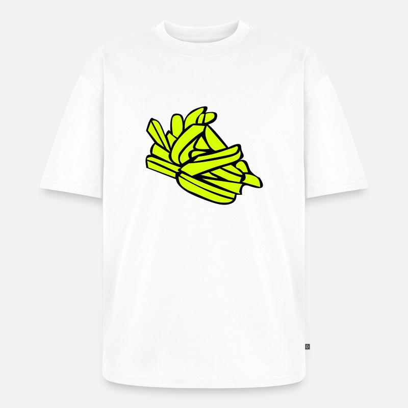Pommes frites oder Chips - Unisex Premium Oversized Bio T-Shirt - Weiß