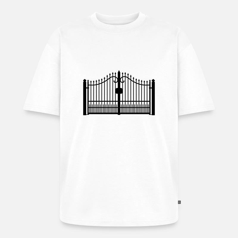 schmiedeeisernes Tor_c1 - Unisex Premium Oversized Bio T-Shirt - Weiß