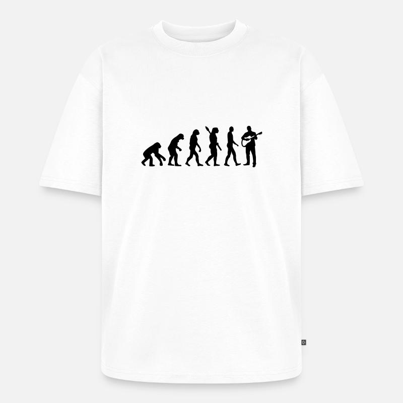 Evolution Guitare - T-shirt Premium bio oversize Unisexe - blanc
