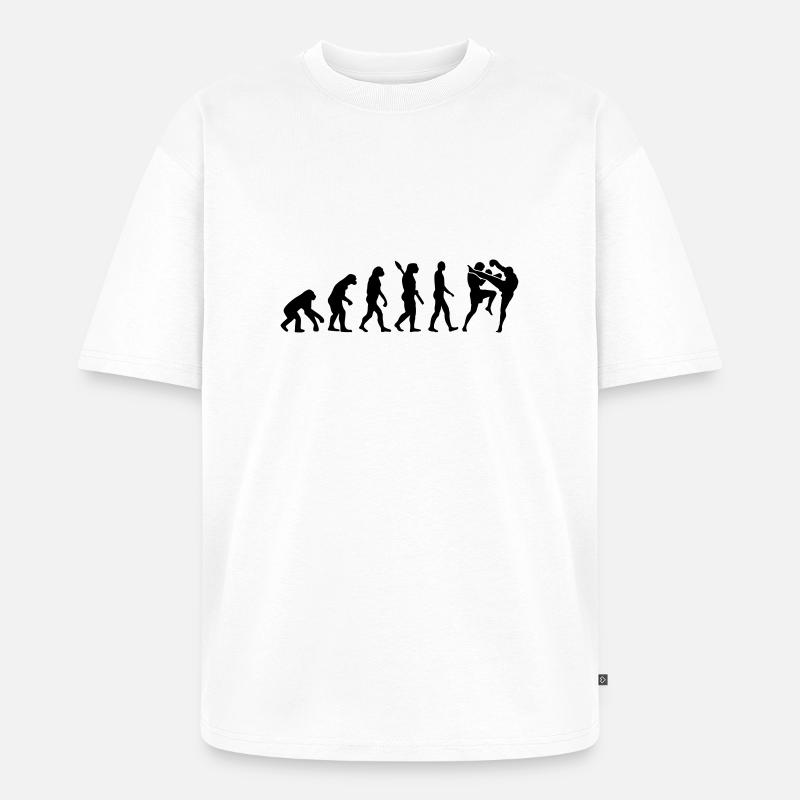 Evolution Muay Thai - T-shirt Premium bio oversize Unisexe - blanc