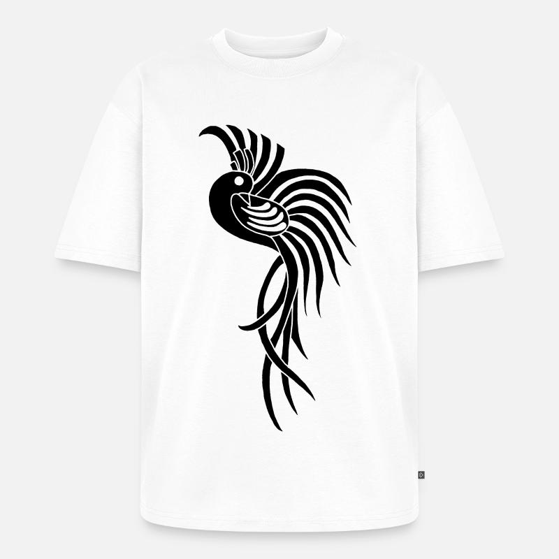 Schwarzer Vogel des Paradieses - Unisex Premium Oversized Bio T-Shirt - Weiß