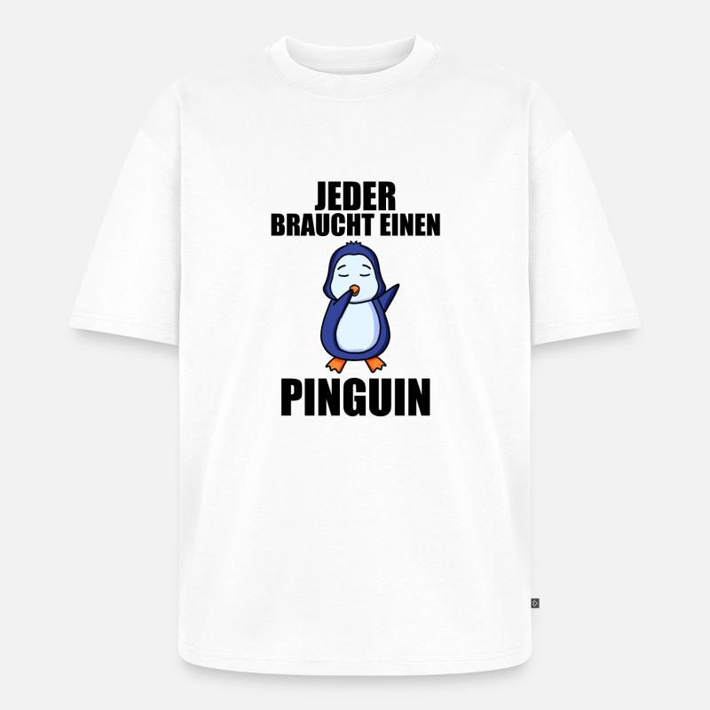 Pinguin Pinguine - Unisex Premium Oversized Bio T-Shirt - Weiß