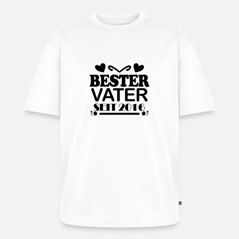 Bester Vater seit 2016 - Unisex Premium Oversized Bio T-Shirt - Weiß