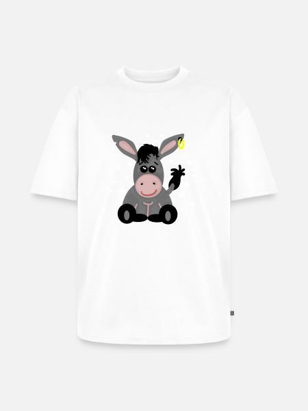 esel kindermotiv - Unisex Premium Oversized Bio T-Shirt - Weiß