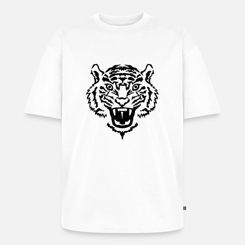 Tiger - Unisex Premium Oversized Bio T-Shirt - Weiß