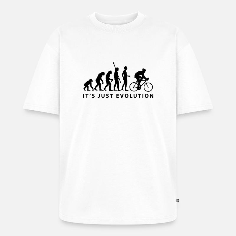 evolution_radfahrer_b - Unisex Premium Oversized Organic T-Shirt - white