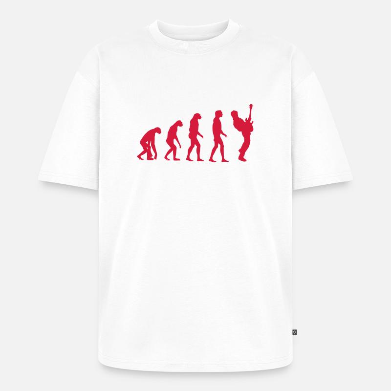 bass player evolution - Unisex Premium Oversized Bio T-Shirt - Weiß