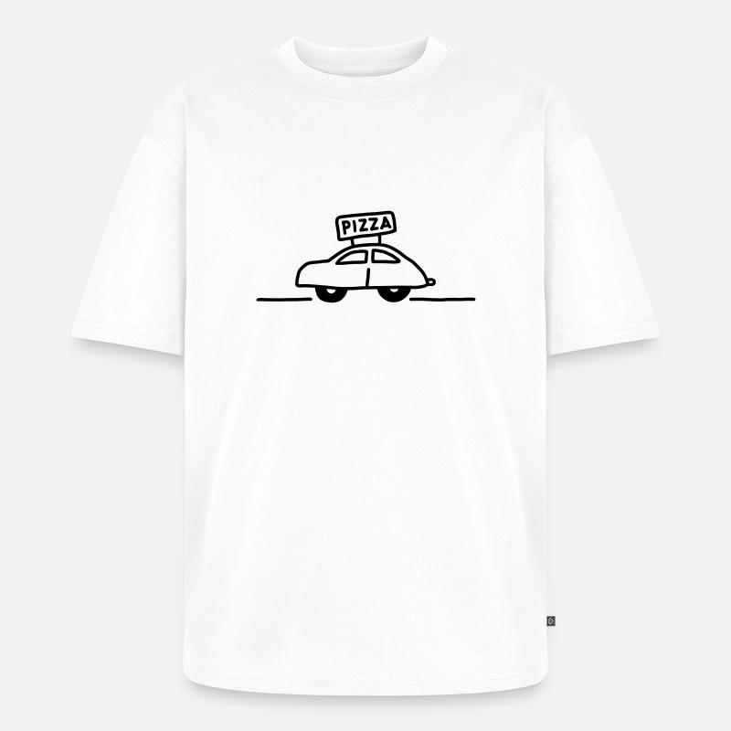 Pizzaservice - Pizza - Unisex Premium Oversized Bio T-Shirt - Weiß