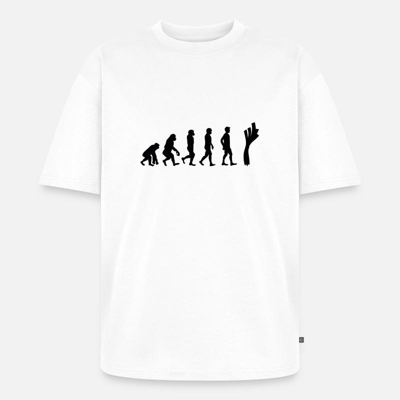 Leek evolution - Unisex Premium Oversized Organic T-Shirt - white