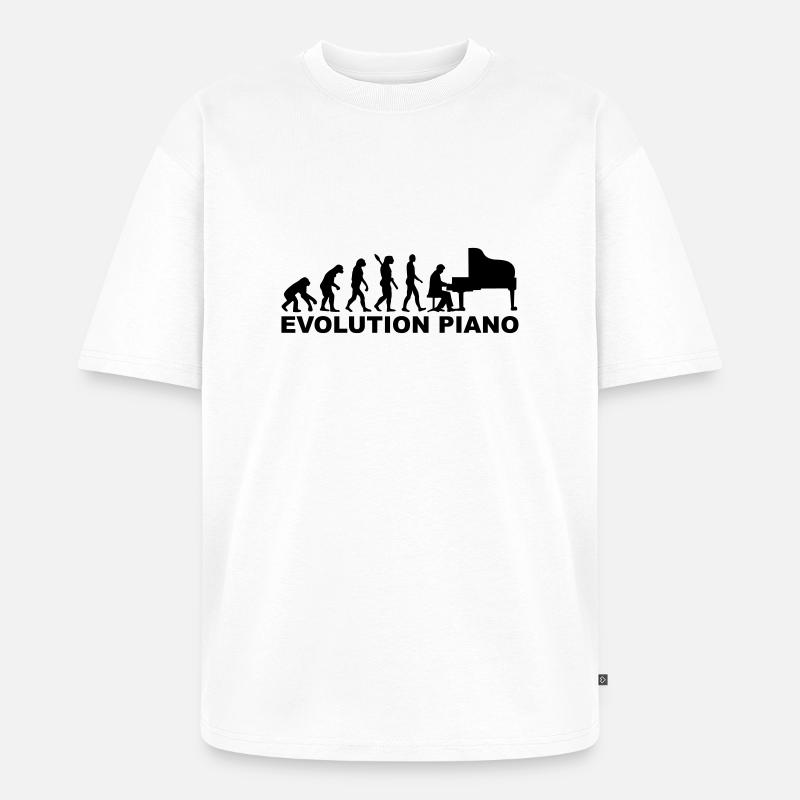 Evolution Piano - Unisex Premium Oversized Organic T-Shirt - white