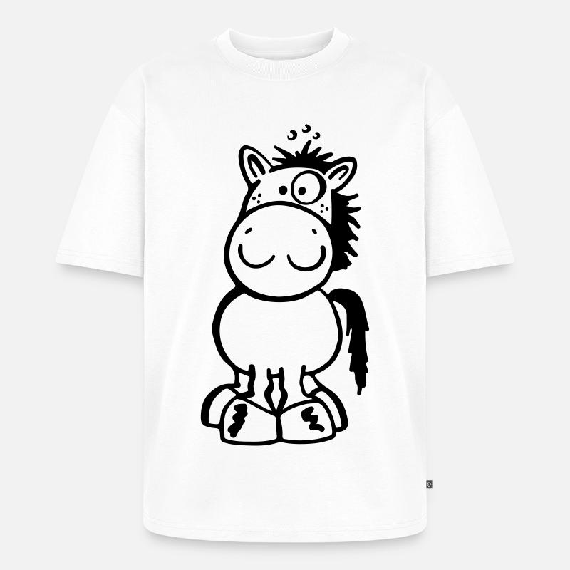 Kleines Pferdchen - Unisex Premium Oversized Bio T-Shirt - Weiß