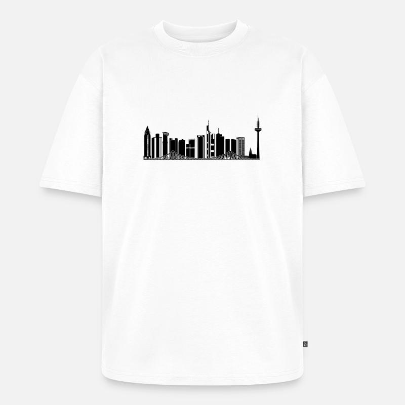 FFM - Frankfurt Skyline - Unisex Premium Oversized Bio T-Shirt - Weiß