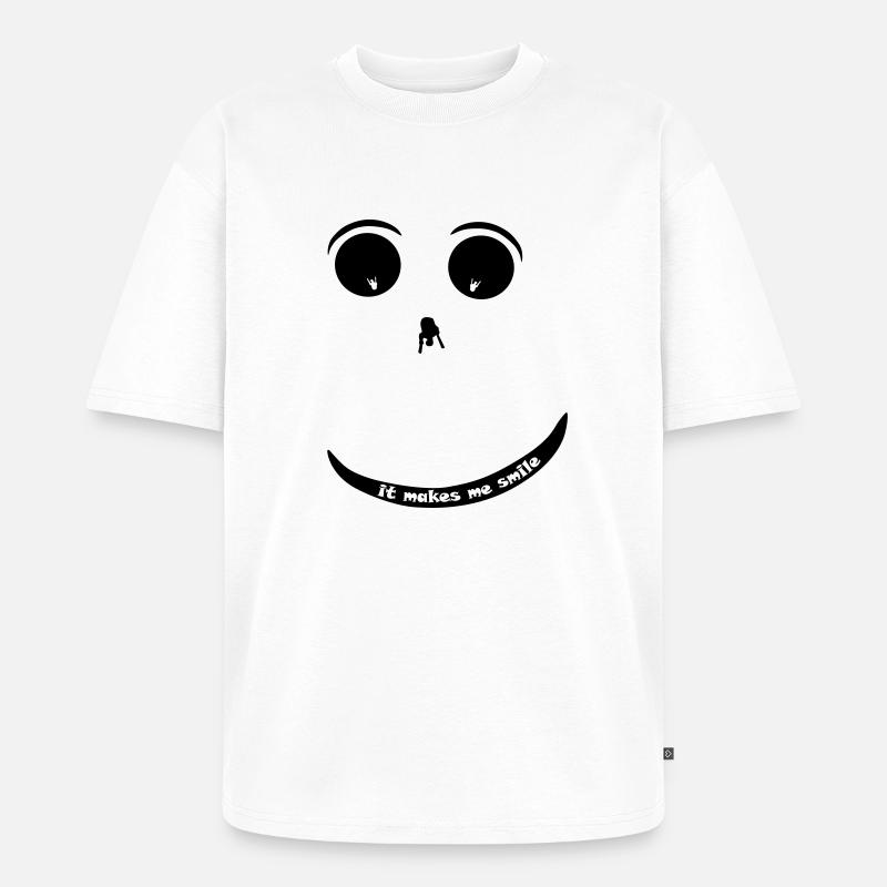 Paragliding Smiley - Unisex Premium Oversized Bio T-Shirt - Weiß