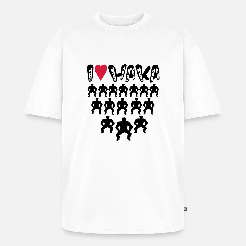 ICH LIEBE TATTOO HAKA - Unisex Premium Oversized Bio T-Shirt - Weiß